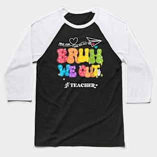 Cute End Of School Year Groovy Summer Bruh We Out Teachers T-Shirt Baseball T-Shirt